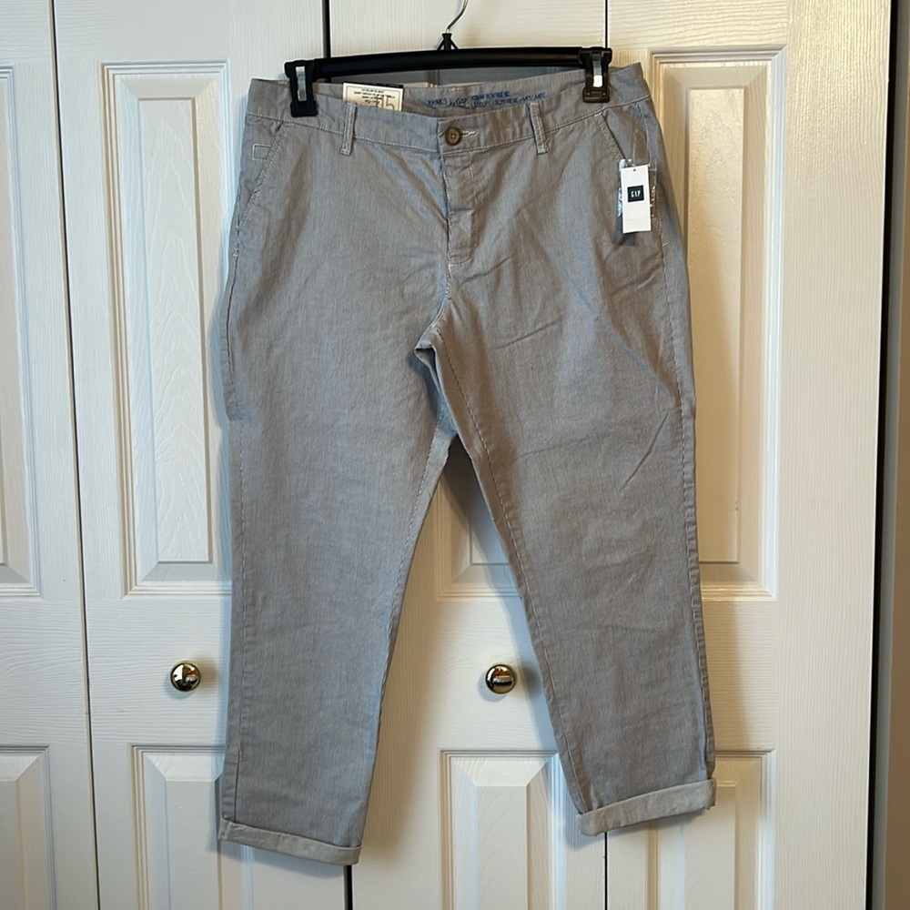 Khakis by Gap Skinny Boyfriend Pinstripe Chinos Sz 8 R